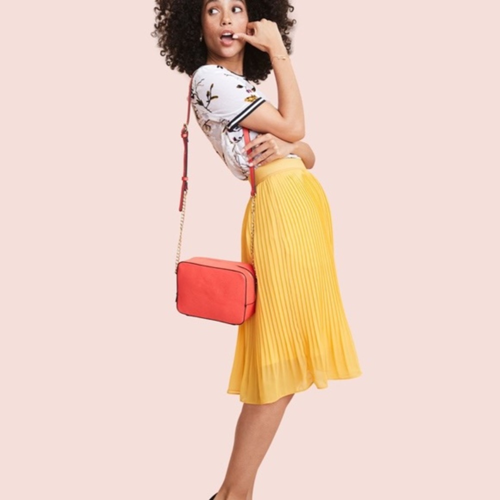 A New Day Yellow Pleated Skirt